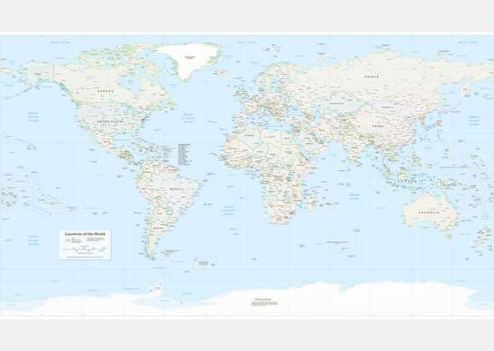 Фотообои - Подробная карта мира