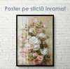 Постер - Розы прованс, 45 x 90 см, Постер на Стекле в раме, Прованс
