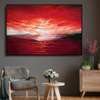 Poster - Red sunset sun, 90 x 60 см, Framed poster on glass