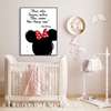 Poster - Minnie Mouse cu citat, 30 x 45 см, Panza pe cadru