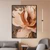 Poster - Beige abstract flower, 60 x 90 см, Framed poster on glass, Flowers