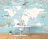 Wall Mural - White map on a blue background