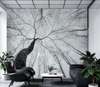 Wall mural - Trees in shades of gray