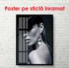 Poster - Profilul unei fete misterioase, 45 x 90 см, Poster inramat pe sticla, Persoane Celebre