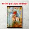 Poster - Girl with a red mask on her face, 60 x 90 см, Framed poster, Different