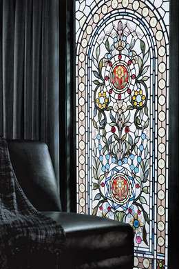Window Privacy Film, Decorative stained glass window with mosaic, 60 x 90cm, Transparent, Window Film