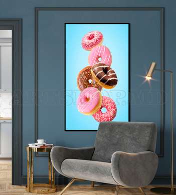 Poster - Donuts, 30 x 45 см, Canvas on frame, Food and Drinks