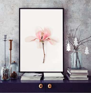 Poster - Floarea roz, 60 x 90 см, Poster înrămat