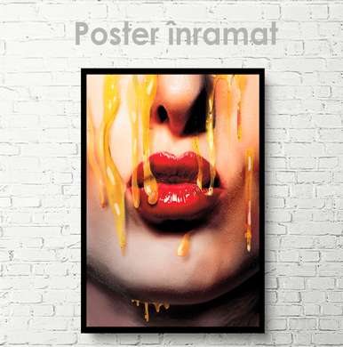 Poster - Miere pe buze, 30 x 45 см, Panza pe cadru, Nude