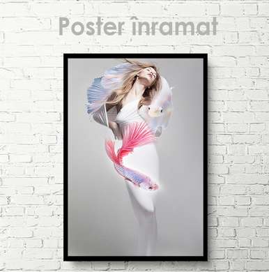 Постер - Девушка рыба, 30 x 45 см, Холст на подрамнике
