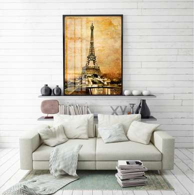 Poster - Fotografia antică a Parisului, 45 x 90 см, Poster înrămat, Vintage