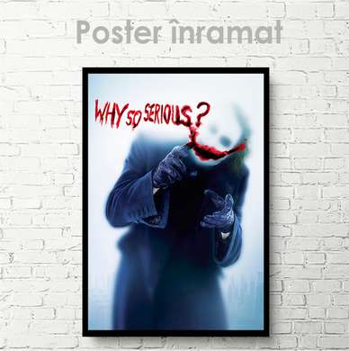 Постер - Почему такой серьезный ?, 30 x 45 см, Холст на подрамнике