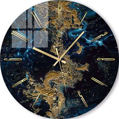 Glass clock - Golden River, 40cm