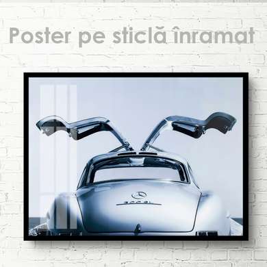 Постер - Классический мерседес, 90 x 60 см, Постер на Стекле в раме, Транспорт