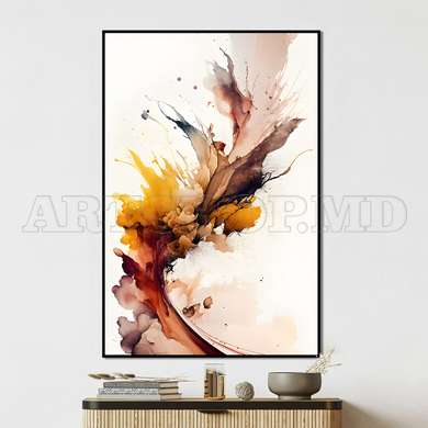 Poster - The multicolored wave, 60 x 90 см, Framed poster on glass, Abstract