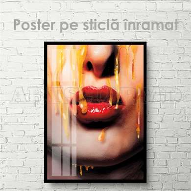 Poster - Miere pe buze, 30 x 45 см, Panza pe cadru, Nude