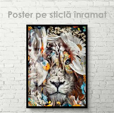 Постер, Абстрактный лев, 30 x 45 см, Холст на подрамнике