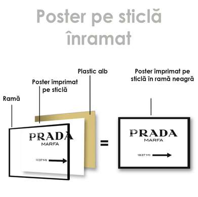 Poster - Prada, 45 x 30 см, Panza pe cadru, Alb Negru