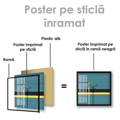 Poster - Street lamp, 100 x 100 см, Framed poster on glass, Minimalism