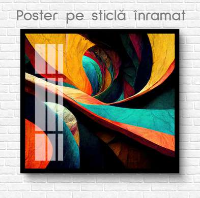 Poster - Forms, 100 x 100 см, Framed poster on glass, Abstract