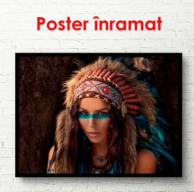 Poster - Young girl, 90 x 60 см, Framed poster, Different