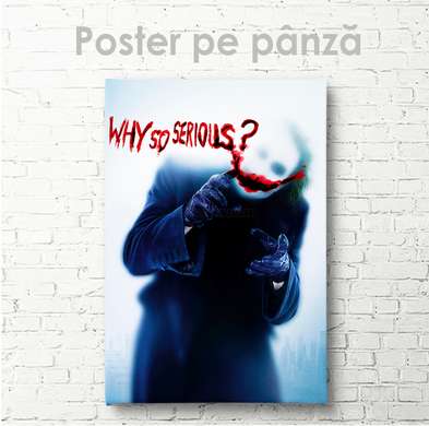 Постер - Почему такой серьезный ?, 60 x 90 см, Постер на Стекле в раме, Личности