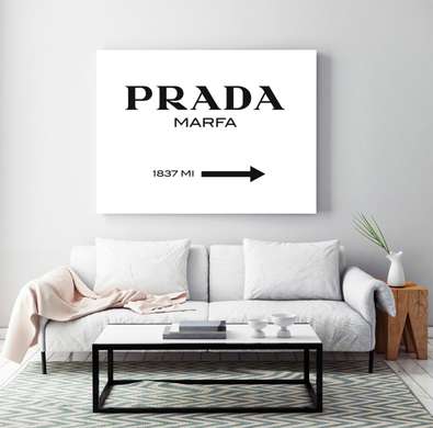 Poster - Prada, 45 x 30 см, Canvas on frame, Black & White