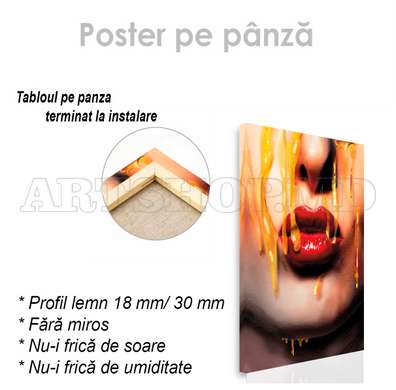 Poster - Miere pe buze, 30 x 45 см, Panza pe cadru, Nude