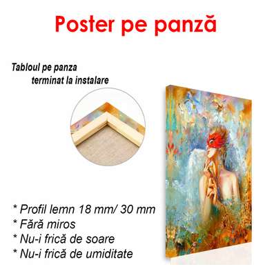 Poster - Girl with a red mask on her face, 60 x 90 см, Framed poster, Different