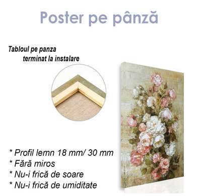 Poster - Trandafiri de Provence, 45 x 90 см, Poster inramat pe sticla