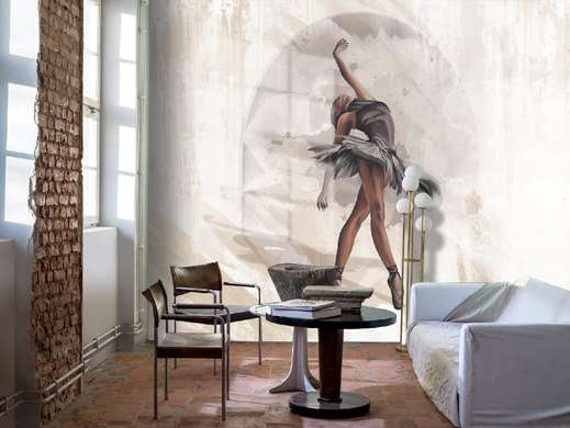 Wall Mural - Ballerina on an abstract background