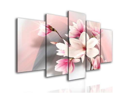Модульная картина, Нежный цветок на розовом фоне., 108 х 60