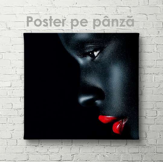 Poster - Profilul unei domnișoare negre 12, 40 x 40 см, Panza pe cadru