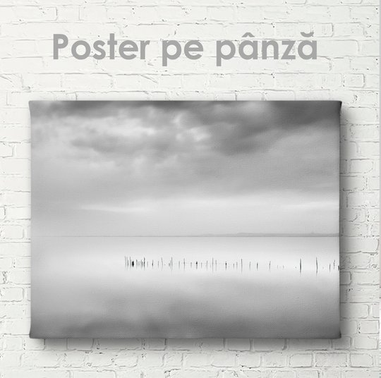 Poster, Peisajul lacului gri, 45 x 30 см, Panza pe cadru