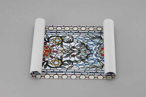 Самоклейка для окон, Декоративный витраж с мозаикой, 60 x 90cm, Transparent, Витражная Пленка