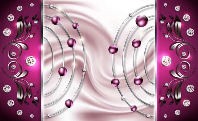 Wall Mural - Burgundy abstraction with circles