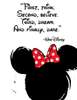 Poster - Minnie Mouse with quote, 30 x 45 см, Canvas on frame