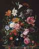Poster - Buchet de flori pe fundal negru., 60 x 90 см, Poster înrămat, Botanică