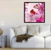 Poster - Pink orchids on a pink background, 100 x 100 см, Framed poster, Flowers