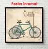 Poster - Bicycle on a beige background, 100 x 100 см, Framed poster, Provence