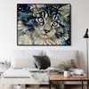 Poster, Pisica abstractă, 60 x 90 см, Poster inramat pe sticla, Animale