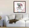 Постер - Серая коала на розовом фоне, 100 x 100 см, Постер в раме, Для Детей
