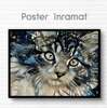 Постер, Абстрактная кошка, 60 x 90 см, Постер на Стекле в раме