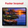 Poster - Evening lake, 90 x 60 см, Framed poster, Nature