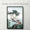 Постер - Обезьяна на дереве, 60 x 90 см, Постер на Стекле в раме, Природа