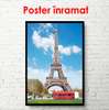 Poster - Autobuz roșu și Turnul Eiffel, 60 x 90 см, Poster înrămat