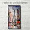 Poster - Oil painting of the Eiffel Tower, 45 x 90 см, Framed poster on glass, Maps and Cities