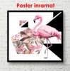 Постер - Розовый фламинго, 100 x 100 см, Постер в раме, Минимализм