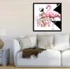 Постер - Розовый фламинго, 100 x 100 см, Постер в раме, Минимализм