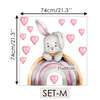 Wall decals, Watercolor Bunny and Rainbow, SET-M